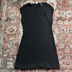 Madewell Black Plissé Mini Tee Dress Size 2